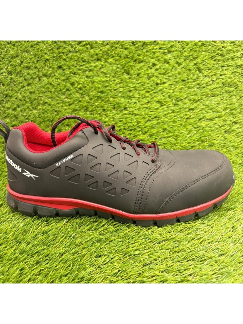 Reebok Sublite Cushion Mens Size 10.5E Black Red Composite Toe Safety Work Shoes